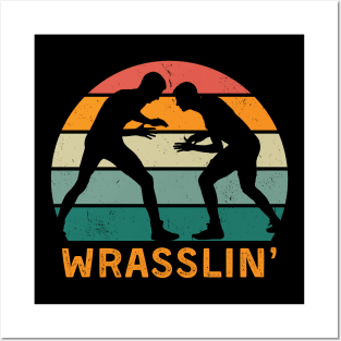 Wrasslin' Retro Sunset Posters and Art